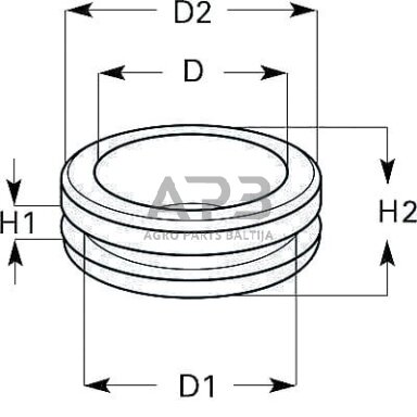 Guminė korpusinė įvorė 6x8.5x2.5mm KB2206A
