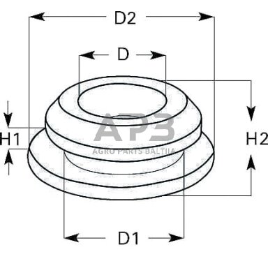 Guminė korpusinė įvorė 7x10x1.3mm KB2306