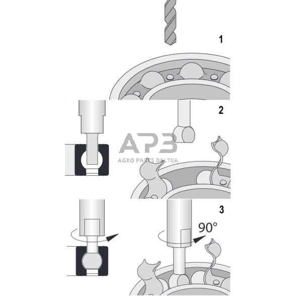 Guolių nuėmiklių rinkinys įstatomiems guoliams 4 Guolių nuėmiklių rinkinys įstatomiems guoliams 4