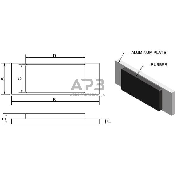 Guminė atrama (silentblokas) 60x170x16 Kramp 368001KR 2 Guminė atrama (silentblokas) 60x170x16 Kramp 368001KR 2