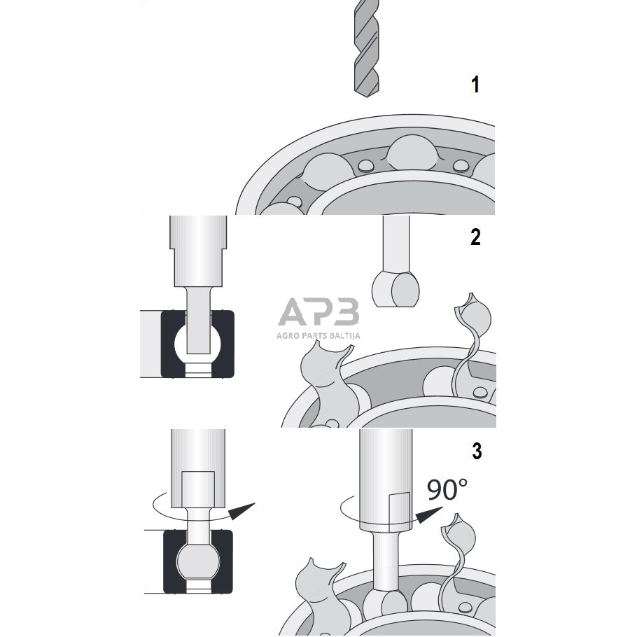 Guolių nuėmiklių rinkinys įstatomiems guoliams 4