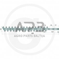 Gyvatvorės žirklių peilis Shindaiwa DH 254, DH 2510, X411000970, 18500-60106, 1850060106, 18500-60105, 1850060105 680,00 mm