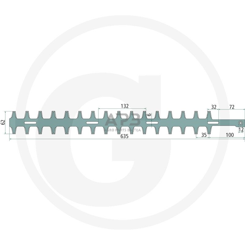 Gyvatvorės žirklių peilis Alpina TS 24, 077-106, 077106 635,00 mm 1