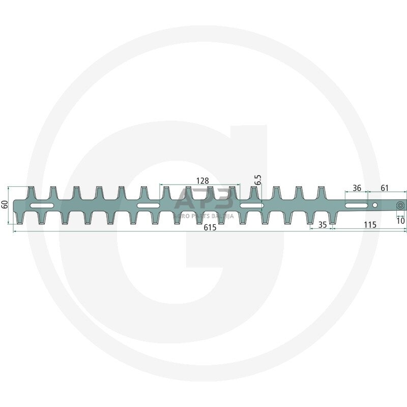 Gyvatvorės žirklių peilis Echo HC-1500, HCR-1500, HCR-1500 SI, 69701006560, X411000280 615,00 mm Gyvatvorės žirklių peilis Echo HC-1500, HCR-1500, HCR-1500 SI, 69701006560, X411000280 615,00 mm