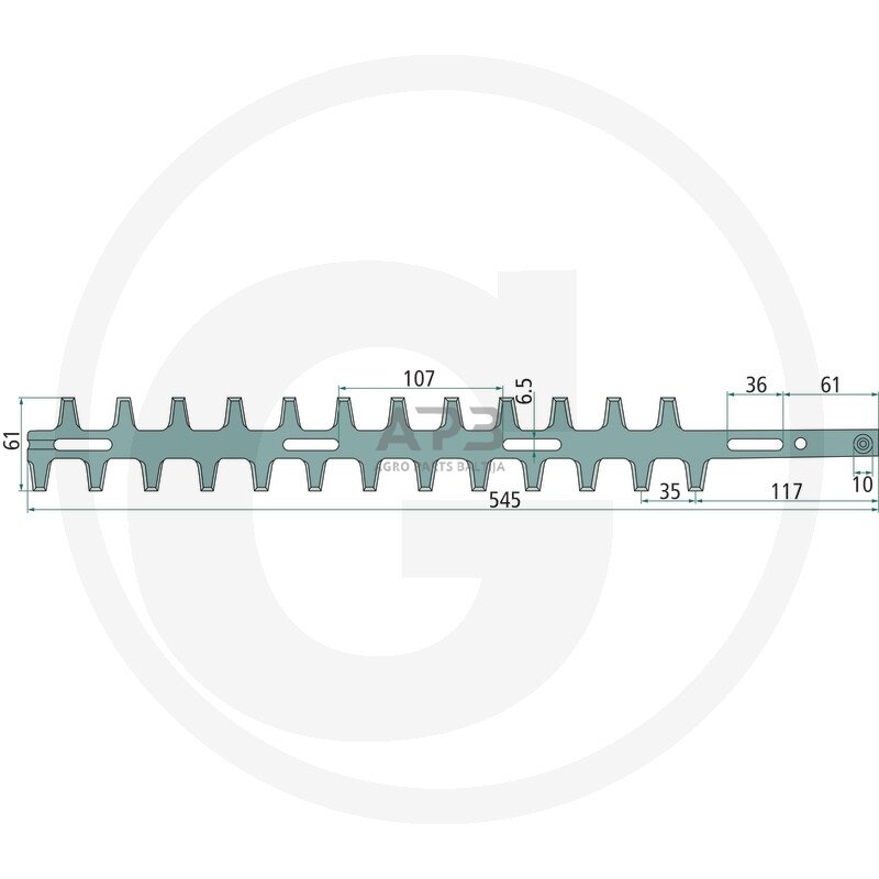 Gyvatvorės žirklių peilis Echo HC-1500, HCR-1500, HCR-1500 SI, LHD-1700, 69701005360 545,00 mm 1 Gyvatvorės žirklių peilis Echo HC-1500, HCR-1500, HCR-1500 SI, LHD-1700, 69701005360 545,00 mm 1