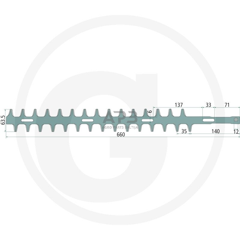 Gyvatvorės žirklių peilis Shindaiwa DH 230, DH 231, X411000790, 18500-60104, 1850060104, 18500-60103, 1850060103 Gyvatvorės žirklių peilis Shindaiwa DH 230, DH 231, X411000790, 18500-60104, 1850060104, 18500-60103, 1850060103