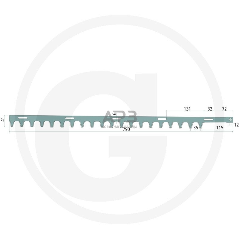 Gyvatvorės žirklių peilis Shindaiwa HT 230, HT 231, X411000870, 18500-70004, 1850070004, 18500-70000, 1850070000 790,00 mm