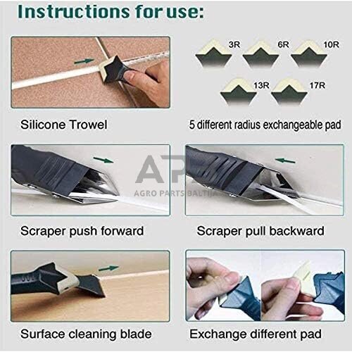 Hermetiko nuėmiklio ir mentelės rinkinys 6vnt. 3 Hermetiko nuėmiklio ir mentelės rinkinys 6vnt. 3