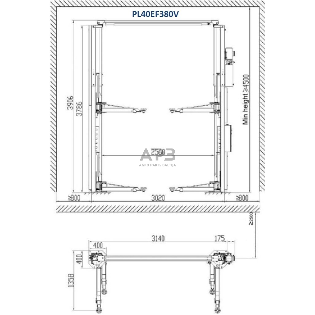 Hidraulinis dviejų kolonų keltuvas su elektromagnetiniu fiksavimu, 4.0t 2 Hidraulinis dviejų kolonų keltuvas su elektromagnetiniu fiksavimu, 4.0t 2