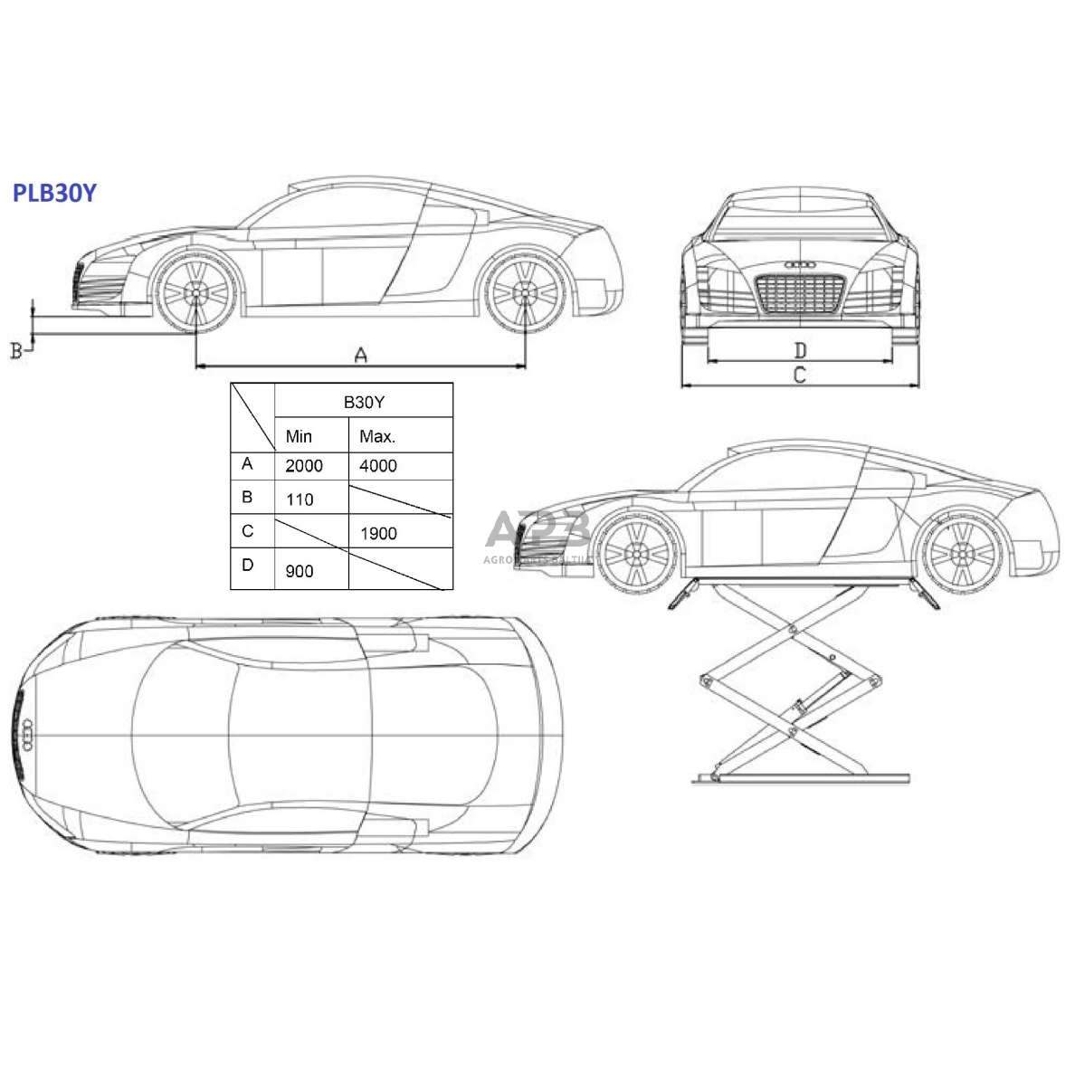Hidraulinis keltuvas žirklinis 3t, 380V 2 Hidraulinis keltuvas žirklinis 3t, 380V 2