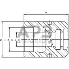 Hidraulinio cilindro spaudiminė galva PC2905007VM PC25