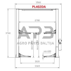 Hidraulinis dviejų kolonų keltuvas su mech. saug. fiksatoriais, 4.0t 380V (3 pakopų letenos)