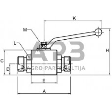 Hidraulinis kranas 2/2 – M14x1,5, KHS08LGP