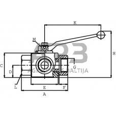 Hidraulinis kranas 3/2-L – 1/4"BSP, KH3KSR04GP