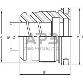 Hidraulinio cilindro spaudiminė galva DC2907013040VM C25