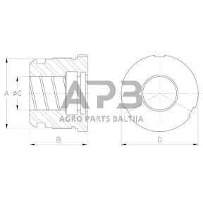 Hidraulinio cilindro spaudiminė galva DS2903013020VM DS25 D30-20