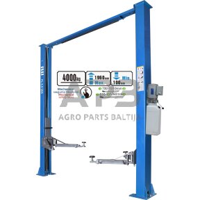Hidraulinis dviejų kolonų keltuvas su mech. saug. fiksatoriais, 4.0t 380V (3 pakopų letenos)