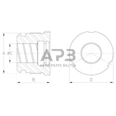 Hidraulinio cilindro spaudiminė galva DS2904013022VM DS25 D40-22