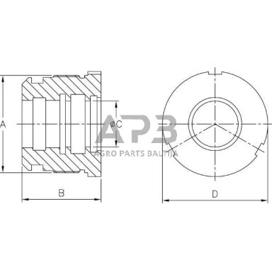 Hidraulinio cilindro spaudiminė galva DS3905013030 DS25/32 50-30