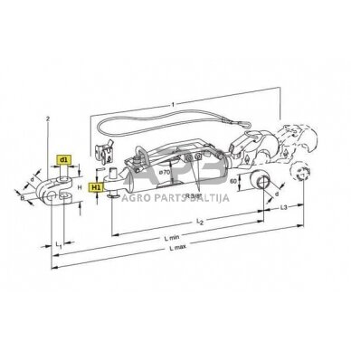 Hidraulinė centrinė traukė toplink Ø70 mm Walterscheid 1207239 1
