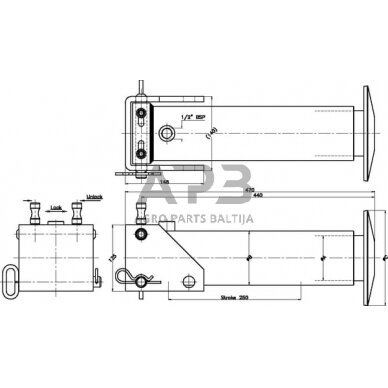Hidraulinis cilindras kėlimo su greito atleidimo jungtimi SP85250CS 3