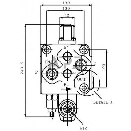 Hidraulinis skirstytuvas SD 11 – 1 sekcijos, SD11-1-18L-AET/AE, SD111011 3 Hidraulinis skirstytuvas SD 11 – 1 sekcijos, SD11-1-18L-AET/AE, SD111011 3