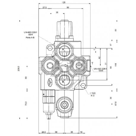 Hidraulinis skirstytuvas SD 14 – 1 sekcijos, (1.11), SD141003 2 Hidraulinis skirstytuvas SD 14 – 1 sekcijos, (1.11), SD141003 2
