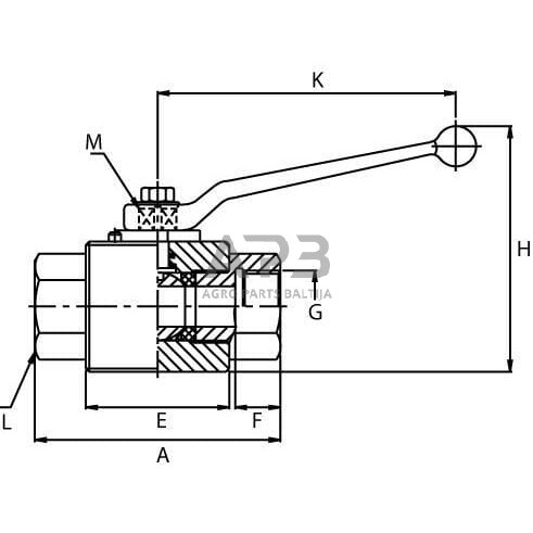 Hidraulinis kranas dvišakis 3/8 BSP, KHR06AL 2 Hidraulinis kranas dvišakis 3/8 BSP, KHR06AL 2