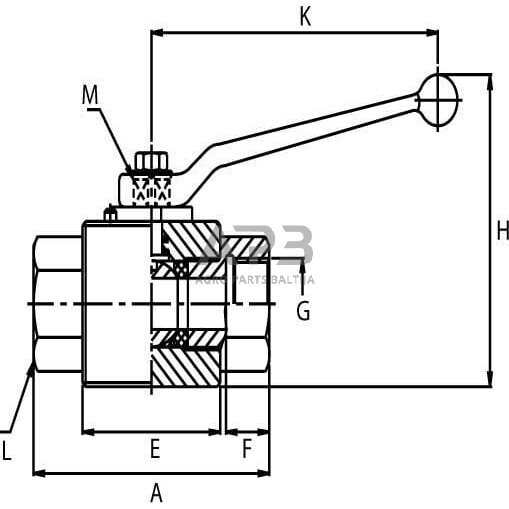 Hidraulinis kranas 1" BSP, KHR16B 4 Hidraulinis kranas 1" BSP, KHR16B 4