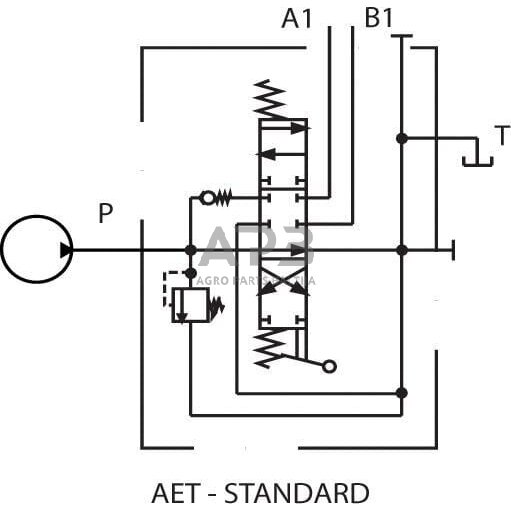 Hidraulinis skirstytuvas SD 11 – 1 sekcijos, SD11/1-G3- 28L-AET, SD111004 5 Hidraulinis skirstytuvas SD 11 – 1 sekcijos, SD11/1-G3- 28L-AET, SD111004 5