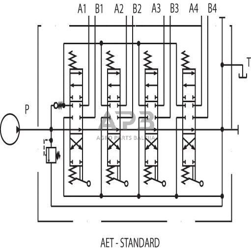 Hidraulinis skirstytuvas SD 18 – 4 sekcijų, 18-18-18-18 AET, SD184001 2 Hidraulinis skirstytuvas SD 18 – 4 sekcijų, 18-18-18-18 AET, SD184001 2