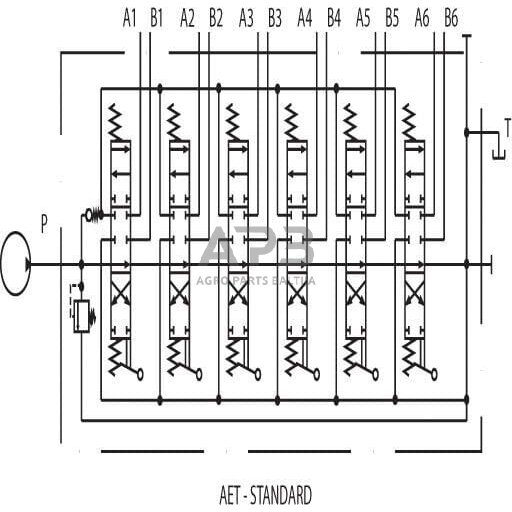 Hidraulinis skirstytuvas SD 5 – 6 sekcijų, 6xDA, SD56001 4 Hidraulinis skirstytuvas SD 5 – 6 sekcijų, 6xDA, SD56001 4