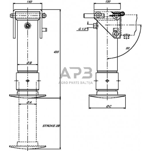Hidraulinis cilindras kėlimo su rankiniu siurbliu SP85250SET1, 5.7 t 4 Hidraulinis cilindras kėlimo su rankiniu siurbliu SP85250SET1, 5.7 t 4