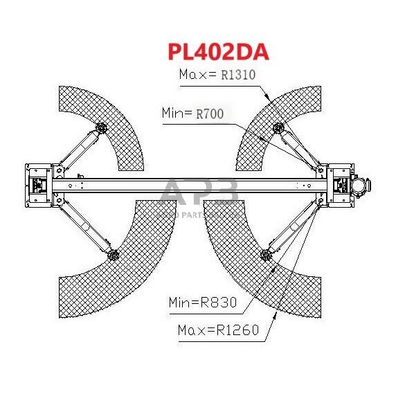 Hidraulinis dviejų kolonų keltuvas su mech. saug. fiksatoriais, 4.0t 380V (3 pakopų letenos) 2 Hidraulinis dviejų kolonų keltuvas su mech. saug. fiksatoriais, 4.0t 380V (3 pakopų letenos) 2