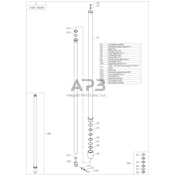 Hidr. keltuvo 4.0t PL4.0-EF ats. tarpinių rink. (10vnt) 1 Hidr. keltuvo 4.0t PL4.0-EF ats. tarpinių rink. (10vnt) 1