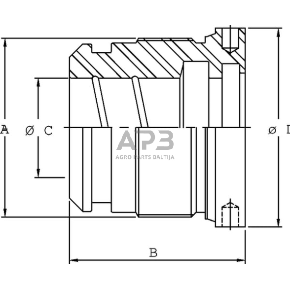 Hidraulinio cilindro spaudiminė galva DC2907013040VM C25 1 Hidraulinio cilindro spaudiminė galva DC2907013040VM C25 1