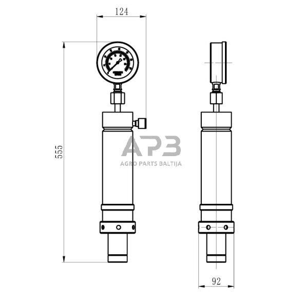 Hidraulinio preso cilindras su manometru 20t 1 Hidraulinio preso cilindras su manometru 20t 1