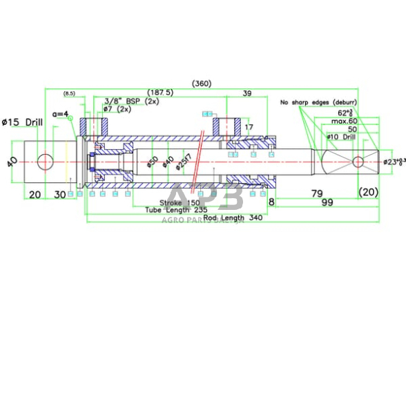 Hidraulinis cilindras D2540150DW 1 Hidraulinis cilindras D2540150DW 1
