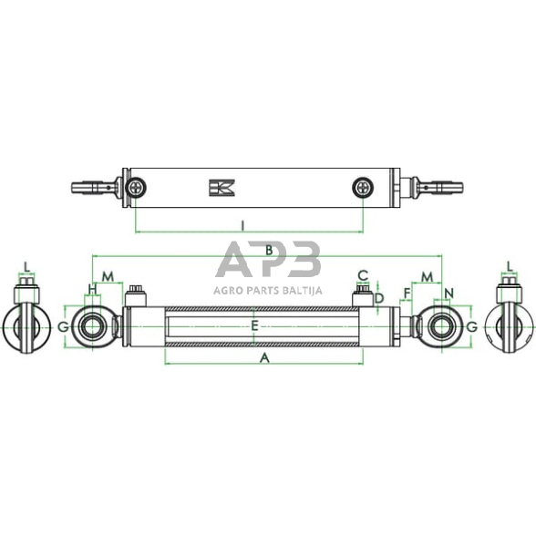 Dvipusis hidraulinis cilindras D3570400GK 1 Dvipusis hidraulinis cilindras D3570400GK 1