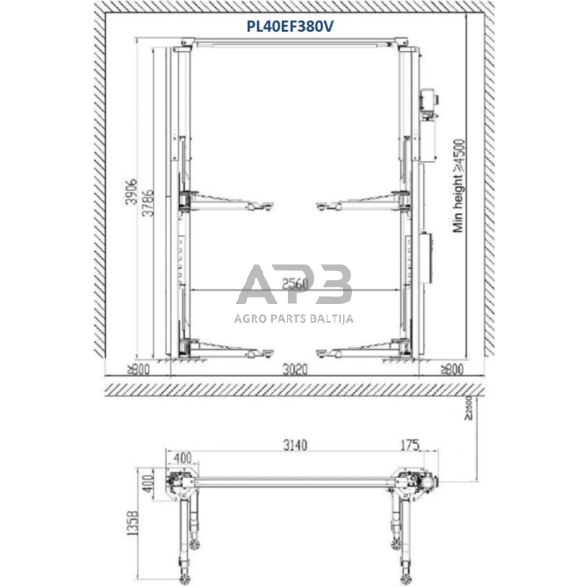 Hidraulinis dviejų kolonų keltuvas su elektromagnetiniu fiksavimu, 4.0t 2 Hidraulinis dviejų kolonų keltuvas su elektromagnetiniu fiksavimu, 4.0t 2