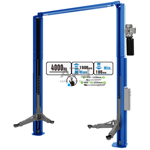 Hidraulinis dviejų kolonų keltuvas su elektromagnetiniu fiksavimu, 4.0t Hidraulinis dviejų kolonų keltuvas su elektromagnetiniu fiksavimu, 4.0t