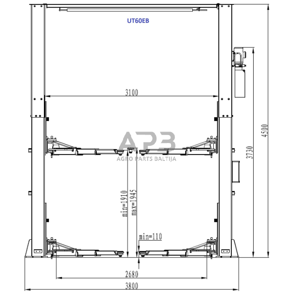 Hidraulinis dviejų kolonų keltuvas su elektromagnetiniu fiksavimu, 6.0t 1 Hidraulinis dviejų kolonų keltuvas su elektromagnetiniu fiksavimu, 6.0t 1