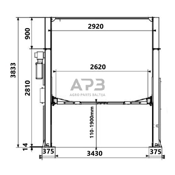 Hidraulinis keltuvas 4t (aut.f) (sinch.v.) H3833mm 380V 1 Hidraulinis keltuvas 4t (aut.f) (sinch.v.) H3833mm 380V 1