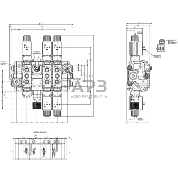 Hidraulinis skirstytuvas 12V, SD63EVP312V 1 Hidraulinis skirstytuvas 12V, SD63EVP312V 1