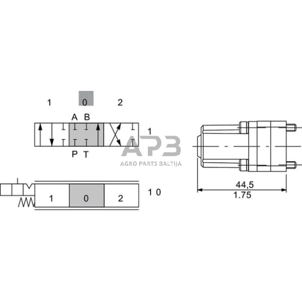 Hidraulinis skirstytuvas SD 4 – 1 sekcijos, SD4/1-G3-110L-AET, SD41002 2 Hidraulinis skirstytuvas SD 4 – 1 sekcijos, SD4/1-G3-110L-AET, SD41002 2