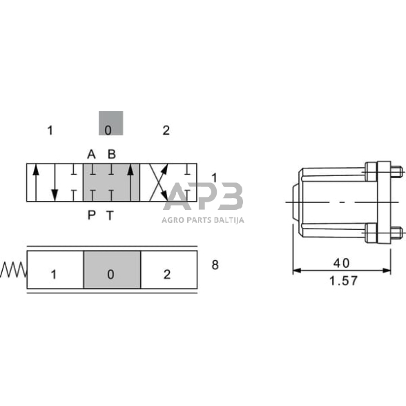 Hidraulinis skirstytuvas SD 4 – 1 sekcijos, SD4/1-G3- 18L-AET, SD41001 2 Hidraulinis skirstytuvas SD 4 – 1 sekcijos, SD4/1-G3- 18L-AET, SD41001 2