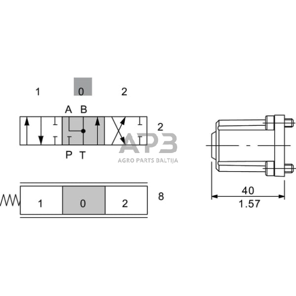 Hidraulinis skirstytuvas SD4 – 1 sekcijos, SD4/1-G3- 28L-AET, SD41007 2 Hidraulinis skirstytuvas SD4 – 1 sekcijos, SD4/1-G3- 28L-AET, SD41007 2