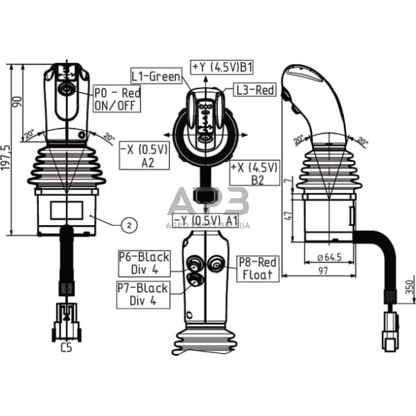Hidraulinis skirstytuvo komplektas AE 12VDC, SDM1222002KIT 3 Hidraulinis skirstytuvo komplektas AE 12VDC, SDM1222002KIT 3
