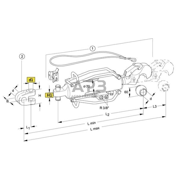 Hidraulinė centrinė traukė toplink Ø70 mm Walterscheid 203020 1