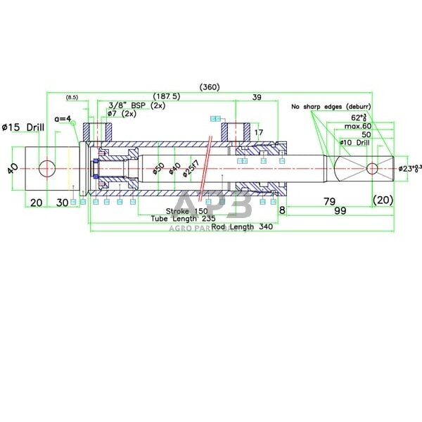 Hidraulinis cilindras D2540150DW 1 Hidraulinis cilindras D2540150DW 1